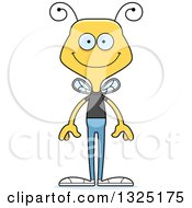 Clipart Of A Cartoon Happy Casual Bee Royalty Free Vector Illustration