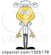 Clipart Of A Cartoon Happy Bee Chef Royalty Free Vector Illustration