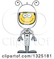Clipart Of A Cartoon Happy Bee Astronaut Royalty Free Vector Illustration