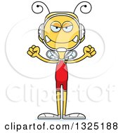 Clipart Of A Cartoon Mad Bee Wrestler Royalty Free Vector Illustration