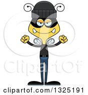 Clipart Of A Cartoon Mad Bee Robber Royalty Free Vector Illustration