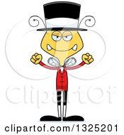 Clipart Of A Cartoon Mad Bee Circus Ringmaster Royalty Free Vector Illustration