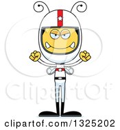Clipart Of A Cartoon Mad Bee Race Car Driver Royalty Free Vector Illustration