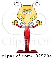 Clipart Of A Cartoon Mad Bee In Pajamas Royalty Free Vector Illustration