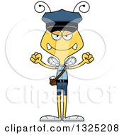 Clipart Of A Cartoon Mad Bee Mailman Royalty Free Vector Illustration