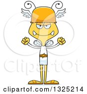 Clipart Of A Cartoon Mad Bee Hermes Royalty Free Vector Illustration