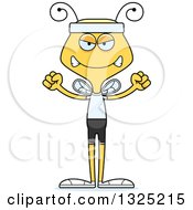 Clipart Of A Cartoon Mad Fitness Bee Royalty Free Vector Illustration