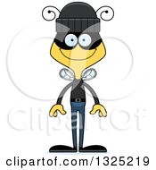 Clipart Of A Cartoon Happy Bee Robber Royalty Free Vector Illustration