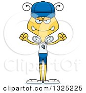 Clipart Of A Cartoon Mad Bee Sports Coach Royalty Free Vector Illustration