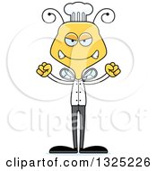 Clipart Of A Cartoon Mad Bee Chef Royalty Free Vector Illustration