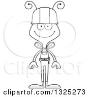 Poster, Art Print Of Cartoon Black And White Happy Bee Construction Worker