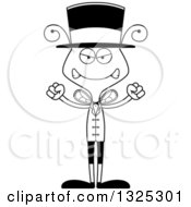 Poster, Art Print Of Cartoon Black And White Mad Bee Circus Ringmaster