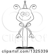 Poster, Art Print Of Cartoon Black And White Happy Bee Wizard