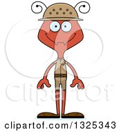 Clipart Of A Cartoon Happy Ant Zookeeper Royalty Free Vector Illustration