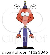 Clipart Of A Cartoon Happy Ant Wizard Royalty Free Vector Illustration by Cory Thoman