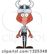 Clipart Of A Cartoon Happy Ant Viking Royalty Free Vector Illustration