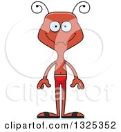 Clipart Of A Cartoon Happy Ant Swimmer Royalty Free Vector Illustration