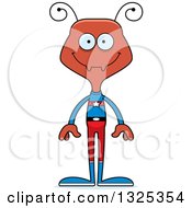 Clipart Of A Cartoon Happy Ant Super Hero Royalty Free Vector Illustration