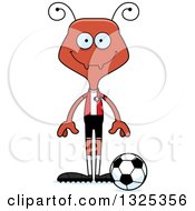 Clipart Of A Cartoon Happy Ant Soccer Player Royalty Free Vector Illustration