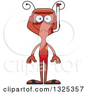 Clipart Of A Cartoon Happy Ant In Snorkel Gear Royalty Free Vector Illustration