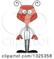 Clipart Of A Cartoon Happy Ant Scientist Royalty Free Vector Illustration