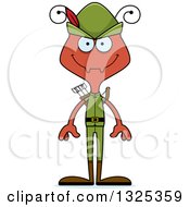 Clipart Of A Cartoon Happy Ant Robin Hood Royalty Free Vector Illustration