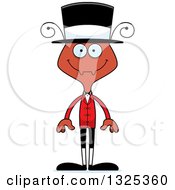 Clipart Of A Cartoon Happy Ant Circus Ringmaster Royalty Free Vector Illustration