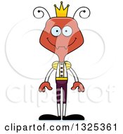Clipart Of A Cartoon Happy Ant Prince Royalty Free Vector Illustration