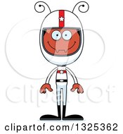 Clipart Of A Cartoon Happy Ant Race Car Driver Royalty Free Vector Illustration