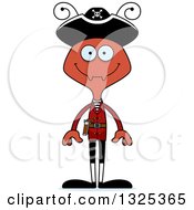 Clipart Of A Cartoon Happy Ant Pirate Royalty Free Vector Illustration