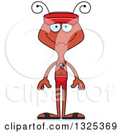 Clipart Of A Cartoon Happy Ant Lifeguard Royalty Free Vector Illustration