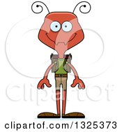 Clipart Of A Cartoon Happy Ant Hiker Royalty Free Vector Illustration