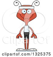 Clipart Of A Cartoon Happy Fitness Ant Royalty Free Vector Illustration