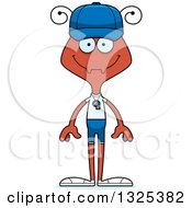 Clipart Of A Cartoon Happy Ant Sports Coach Royalty Free Vector Illustration