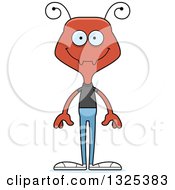 Clipart Of A Cartoon Happy Casual Ant Royalty Free Vector Illustration