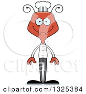 Clipart Of A Cartoon Happy Ant Chef Royalty Free Vector Illustration