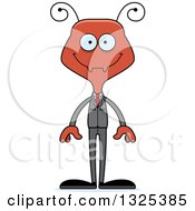 Clipart Of A Cartoon Happy Business Ant Royalty Free Vector Illustration