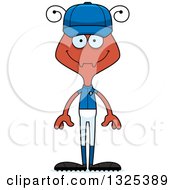 Clipart Of A Cartoon Happy Ant Baseball Player Royalty Free Vector Illustration