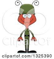 Clipart Of A Cartoon Happy Ant Soldier Royalty Free Vector Illustration
