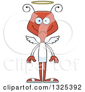 Clipart Of A Cartoon Happy Ant Angel Royalty Free Vector Illustration