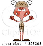 Clipart Of A Cartoon Mad Ant Zookeeper Royalty Free Vector Illustration