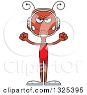 Clipart Of A Cartoon Mad Ant Wrestler Royalty Free Vector Illustration