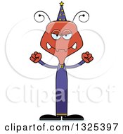Clipart Of A Cartoon Mad Ant Wizard Royalty Free Vector Illustration