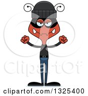 Clipart Of A Cartoon Mad Ant Robber Royalty Free Vector Illustration