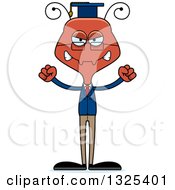 Clipart Of A Cartoon Mad Ant Professor Royalty Free Vector Illustration