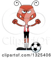 Clipart Of A Cartoon Mad Ant Soccer Player Royalty Free Vector Illustration