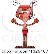 Clipart Of A Cartoon Mad Ant In Snorkel Gear Royalty Free Vector Illustration