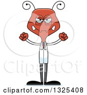 Clipart Of A Cartoon Mad Ant Scientist Royalty Free Vector Illustration