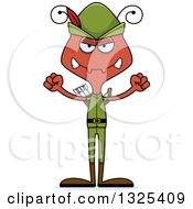 Clipart Of A Cartoon Mad Ant Robin Hood Royalty Free Vector Illustration