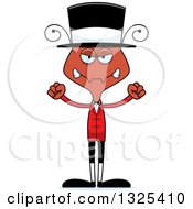 Clipart Of A Cartoon Mad Ant Circus Ringmaster Royalty Free Vector Illustration